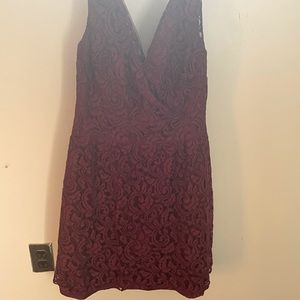 Maroon Jasmine short lace dress